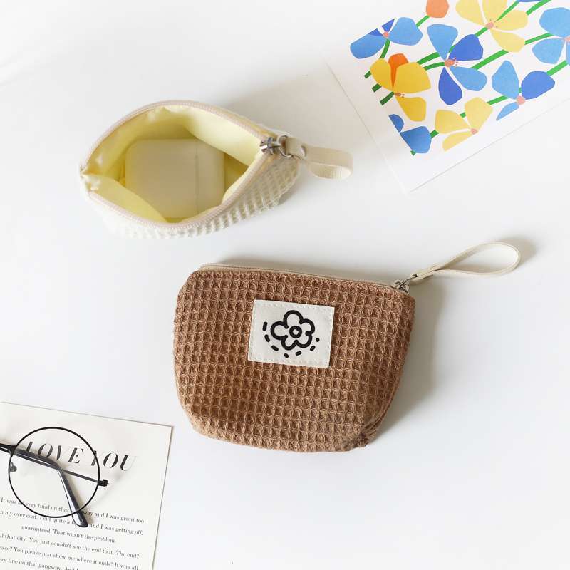 Mini Waffle Makeup bag Lipstick coin purse makeup